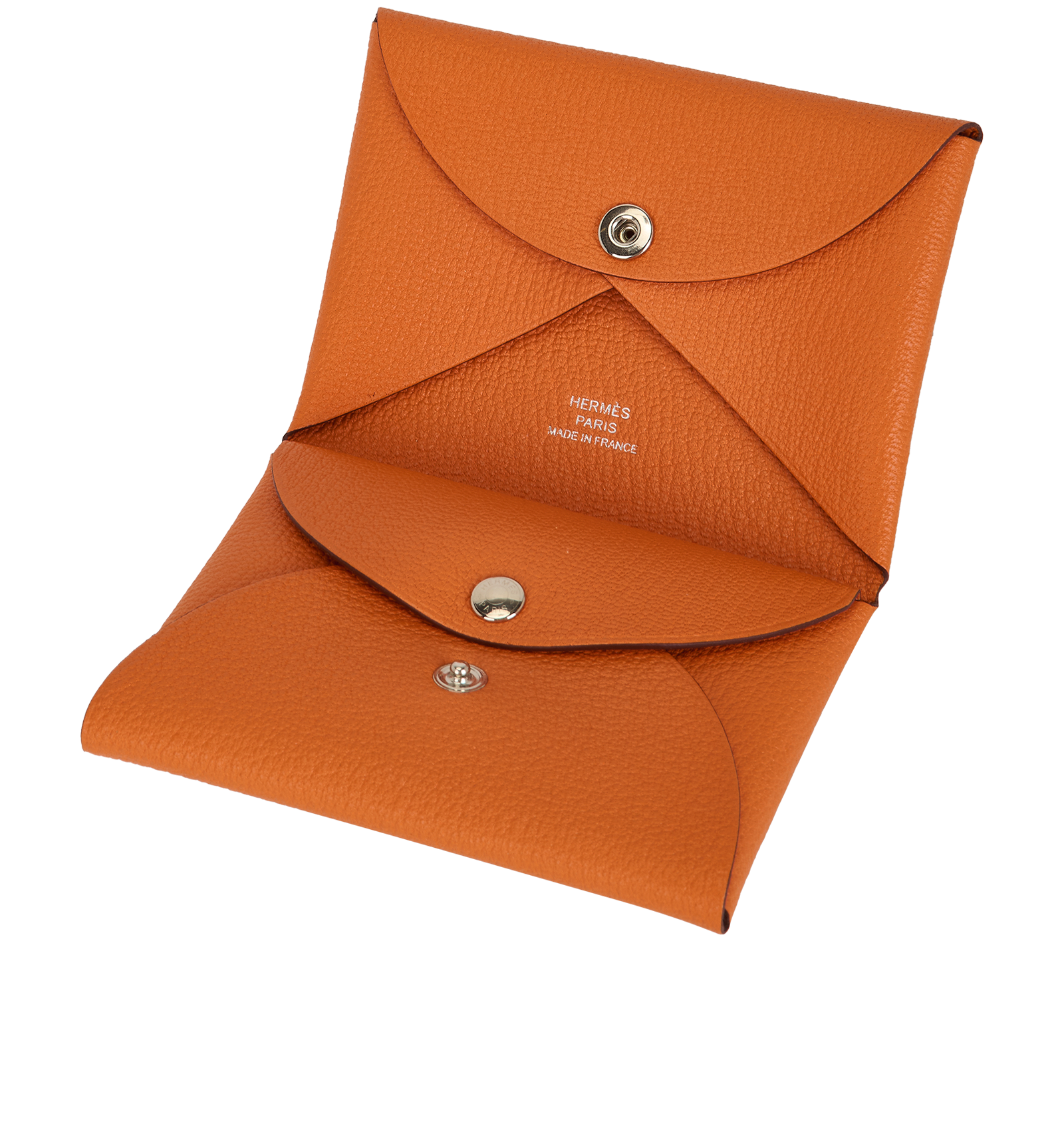 Hermes Calvi Duo Cardholder, &pound;295, Accessories, Orange, Leather, Other view